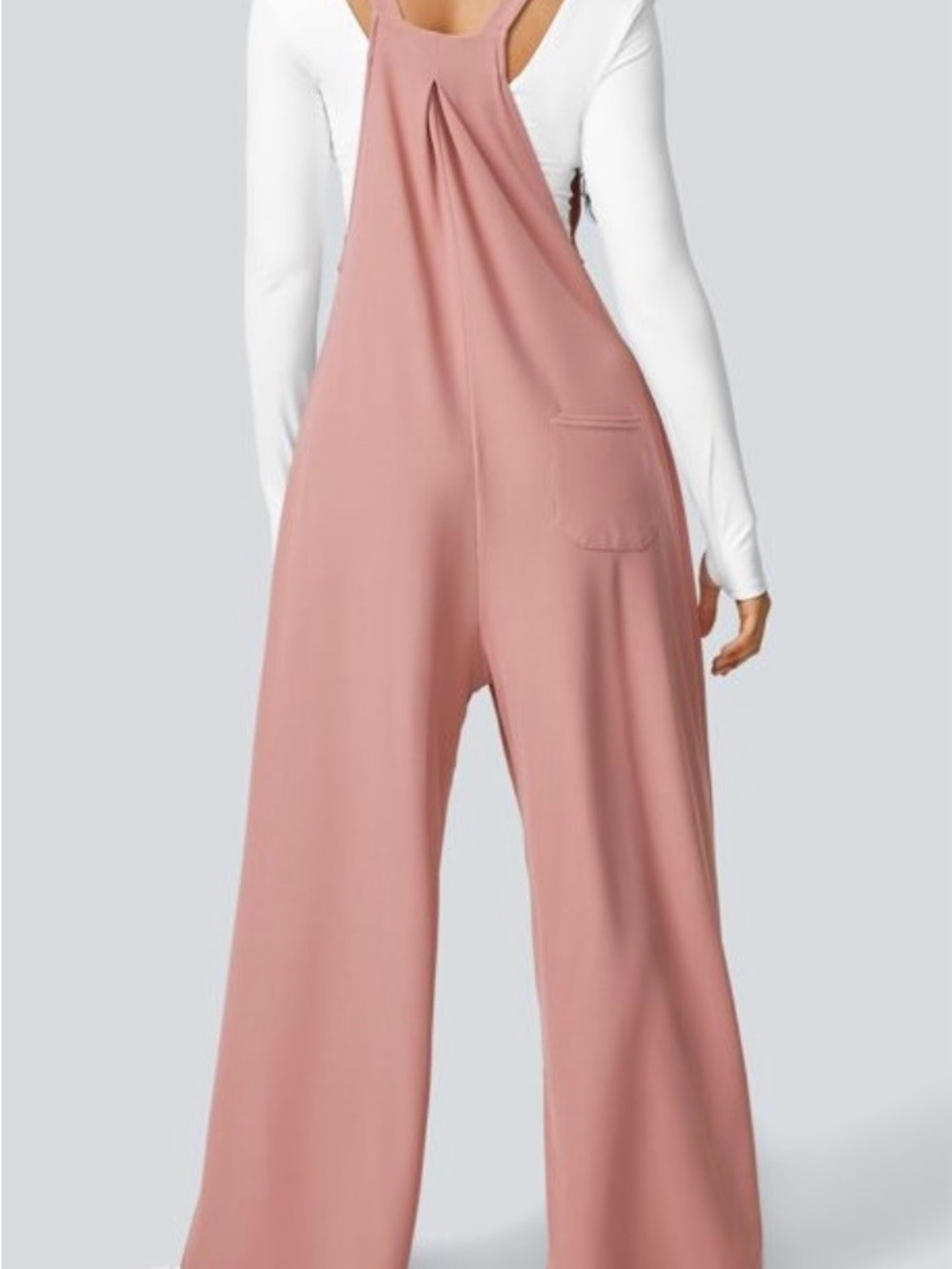 Women's Pink Wide-Leg Overalls Jumpsuit - Picture 3 of 14